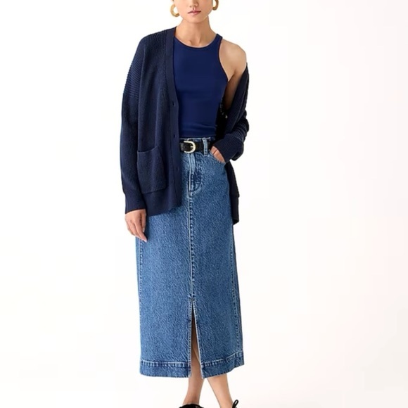 J.CREW | V-Neck Cardigan Knit Sweater Cotton Cashmere Blend in Navy | Sz S - Picture 11 of 11